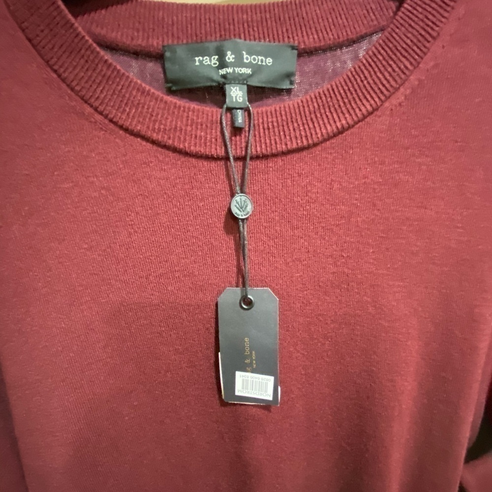 rag and bone Barrow Burgundy Slim Crew Pullover​​​​​​​​​​​​ - Picture 4 of 5